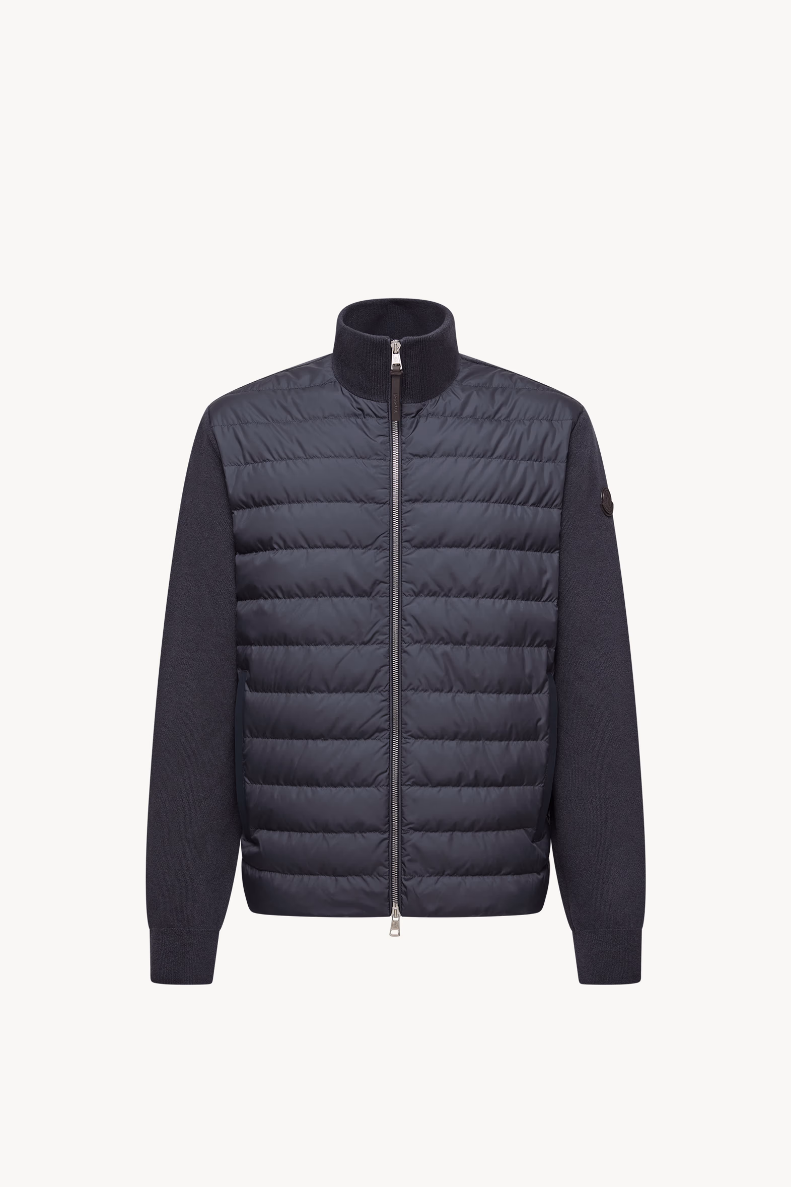 Cardigan zippé matelassé en laine et cachemire Hommes Bleu Moncler 2